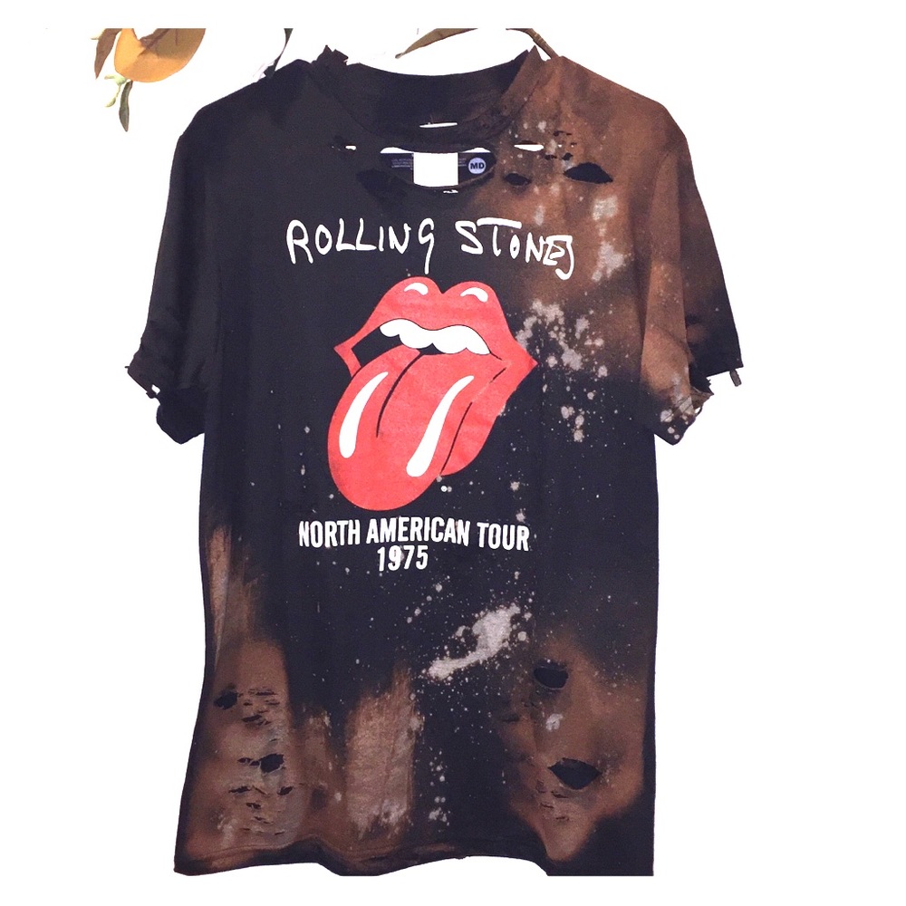 ⚡️ Custom Bleached Rolling Stones Tee ⚡️